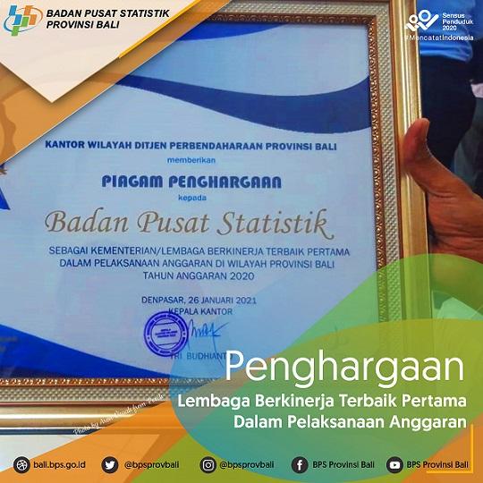 Penghargaan Sebagai Lembaga Terbaik Pertama dalam Pelaksanaan Anggaran