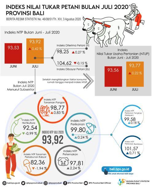 Development of the Bali Provincial Farmers Exchange Rate Index July 2020