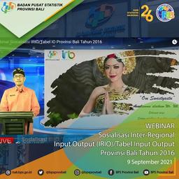 Webinar Sosialisasi Inter-Regional Input Output (IRIO)/Tabel Input Output Provinsi Bali tahun 2016 