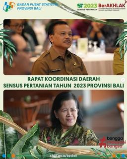 Rapat Koordinasi Daerah (Rakorda) Sensus Pertanian Tahun 2023 (ST2023) Provinsi Bali