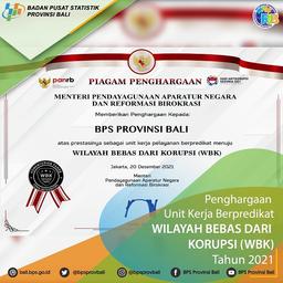 Badan Pusat Statistik Provinsi Bali meraih predikat WBK