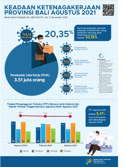 Employment Situation Of Bali Province August 2021