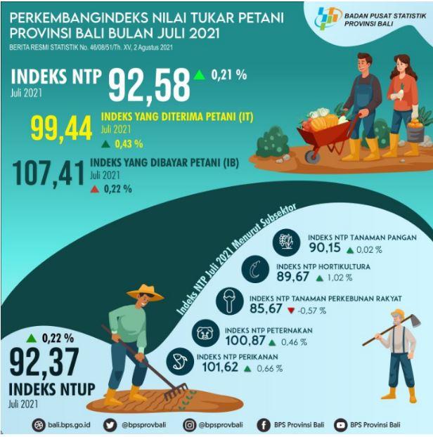 Development of the Bali Province Farmer Exchange Rate Index July 2021