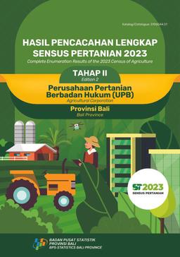 Hasil Pencacahan Lengkap Sensus Pertanian 2023 - Tahap II Perusahaan Pertanian Berbadan Hukum (UPB) Provinsi Bali